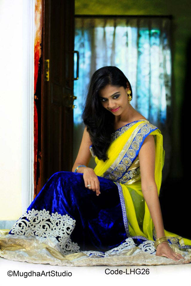 Yellow and Blue Lehenga Yellow and Blue Lehenga
